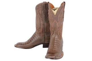 212 Pre owned LUCCHESE COWBOY CL7662 Brown Crocodile Boots Mens 9.5 D 