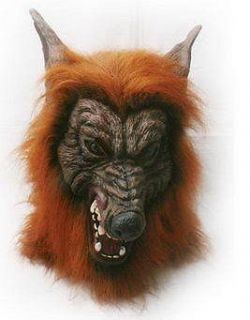 Q04 PARTY COSTUME MASK   HUGE OVERHEAD RED EYED HOWLING WOLF WEREWOLF 