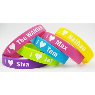 THE WANTED I Love The Wanted TW Silicone Bracelet Wristband Free 