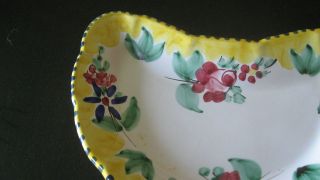 Solimene Vietri Yellow Flower Mezzaluna (crescent shaped) plate, 9 1/2 