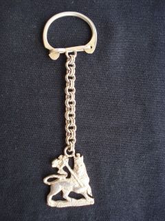 Ethiopian silver handmade lion of Judah key ring, key holder