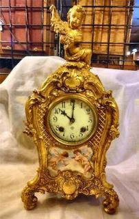 Rare Antique Ansonia shelf/mantel clock~ Cherubs~