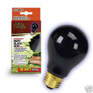 Zilla Reptile Black Light Bulb Night Heat Lamp 50 watt