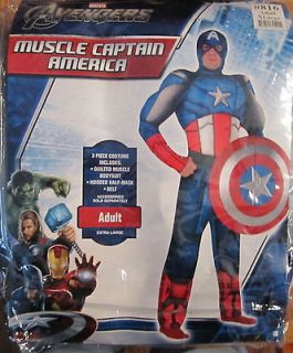 The Avengers Captain America Muscle Adult Costume Size XL 42 46 Brand 