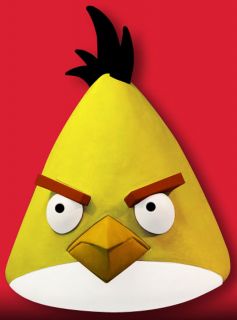 Angry Birds Yellow Bird Costume Latex Mask Adult