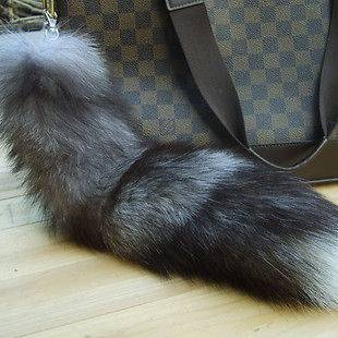 New Fox Fur Tail Keychain Tassel Bag Tag Charm Different Size For 
