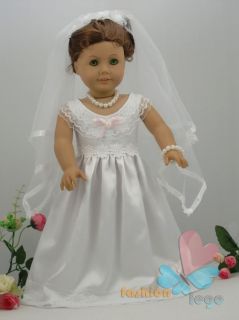  Clothes Outfit Fahion Wedding dress for 18 american girl new W02