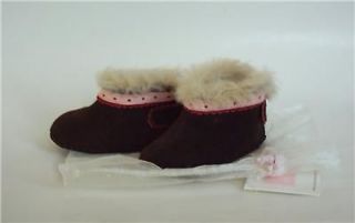 NWT Janie Jack In the Alps Faux Fur Suede Crib Boot 3