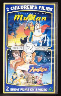   OF MULAN / THE SECRET OF ANASTASIA   2 MOVIES   VHS PAL (UK) VIDEO