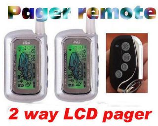 way LCD paging Auto Car Alarm Remote Starter 2 Way FM LCD keyless 