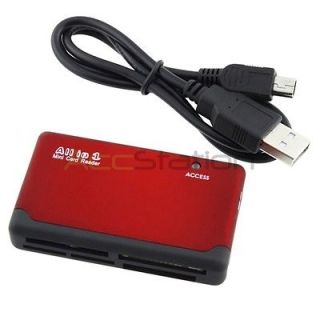USB 2.0 26 All in One Sim Card Memory Card Reader Black Red