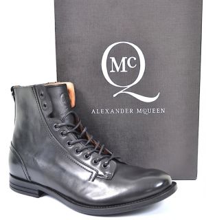 MCQ ALEXANDER McQUEEN MENS LEATHER ANKLE BOOTS BLACK UK 8.5 EU 42 US 