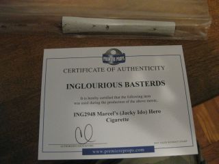 INGLORIOUS BASTERDS PROP WITH COA MARCELS JACKY IDO HERO CIGARETTE 