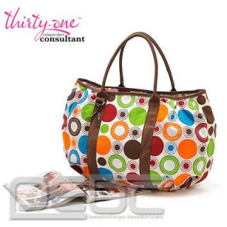 Thirty One Pleated Top Beach Tote In Color Circle #6