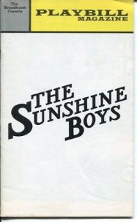 Jack Albertson Lee Meredith The Sunshine Boys Playbill