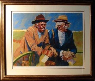 Aldo Luongo Looking at the Young Fillies Hand Signed Fine Art framed 