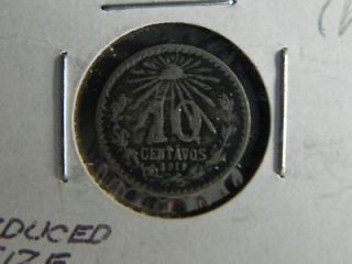 1919 Mexico 10 Centavos KM#429 Silver 1yr type