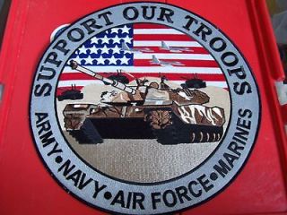 SUPPORT OUR TROOPS JACKET PATCH Army Navy Air Force & Marines