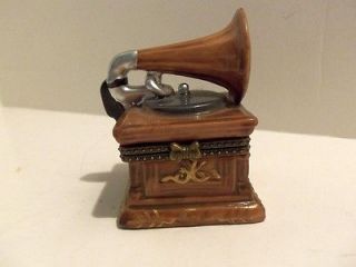 Adorable Albert Elovitz Gramophone Record Player Detailed Trinket Box