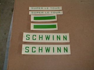 Mint Schwinn Green Super Le Tour Bicycle Decals Set