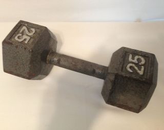CAP 25 LB. Cast Iron Hexigon Dumbbell Strength Training Weight
