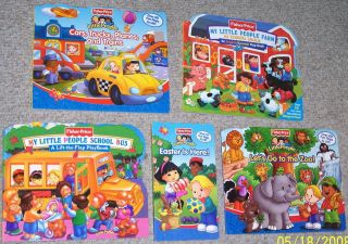 Fisher Price Little People NEW Set of 5 Lift the Flaps Lot 3   Cars 