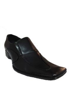 Alberto Fellini Cesario Mens Faux Leather Fashion Shoes Black Tan 