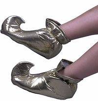 Kids Toddler Gold Genie Elf Jester Shoes Halloween Holiday Costume 