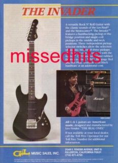 Invader guitar 1986 magazine advert