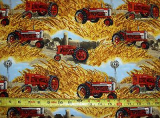   Tractor Tractors Allover Farm Silo Wheat 1211 Print Concepts fabric