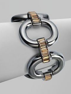 New Bracelet ABS by Allen Schwartz Black Oval Link Bracelet SAKS 