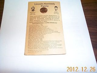 STATEHOOD LINCOLN PENNY COLLECTION FRMAE BY 1999 THE KENNEDY MINT INC.