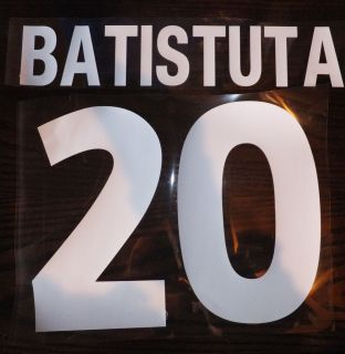 Batistuta # 20 2001 2002 AS Roma Home Football Shirt Name Set
