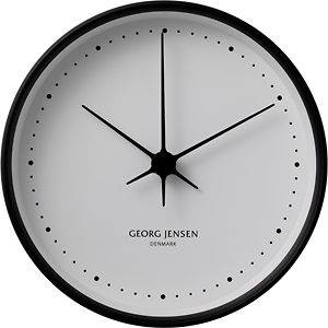 NEW Georg Jensen 3587524 Black Stainless Steel Clock