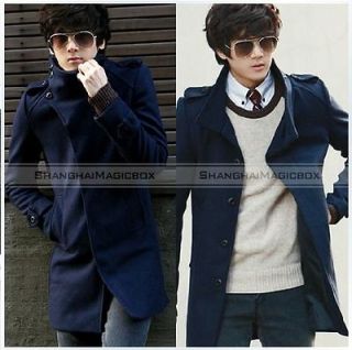 Men Fashion Vintage Slim Long Winter Trench Coat Jacket Outwear New 