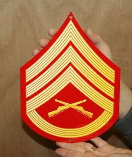USMC ENLISTED RANK METAL SIGN E 6, IN COLOR  STAFF SERGEANT 