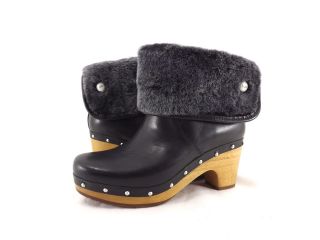 Womens Boot Ugg Australia Lynnea II Black Leather Clog New Size 5 6 7 