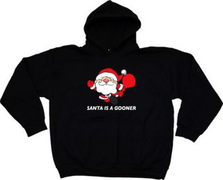 Arsenal Santa Is A Gooner Hooded Sweatshirt (Hoody) S XXL # Black