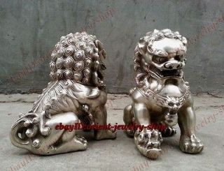 Collection Door fengshui argent copper Guardion Lion Foo Fu Dogs Old 