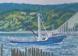   Pursuit Fishing Boat Columbia River Astoria Oregon Canvas Giclee ACEO