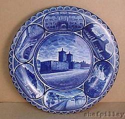   Staffordshire Rowland Marsellus Flow Blue Plate Historic St Augustine