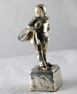 Art Deco Austrian Silvered Bronze Boy sgnd TERESZCZUK