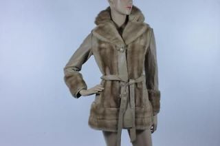 Vintage Mink Fur & Leather Made In England Coat Jacket