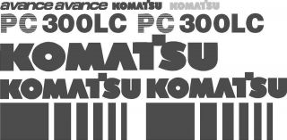 Komatsu Excavator New PC 300LC Decal Set with Avance Decals