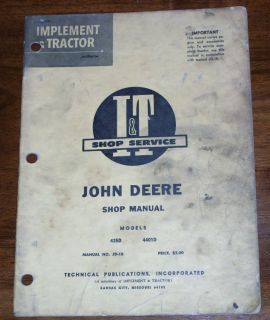 John Deere 435D 4401D Tractor I&T Shop Service Manual JD 18
