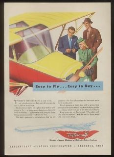 1945 Taylorcraft private plane airplane print ad