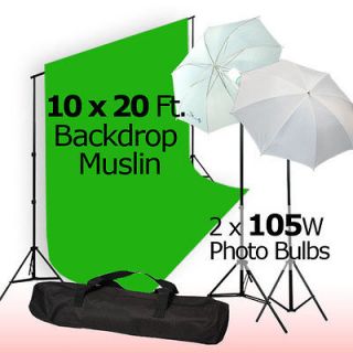 Photography 800W 10x20 Green Chromakey Backdrop Screen Studio Kit