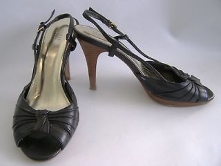 Audrey Brooke Ladies Shoes Size 8.5M Black 4.5 Heels Peep Toe