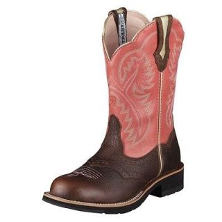 Ariat Western Boots Womens Showbaby 7.5 B Brown Oiled Rowdy 10001205