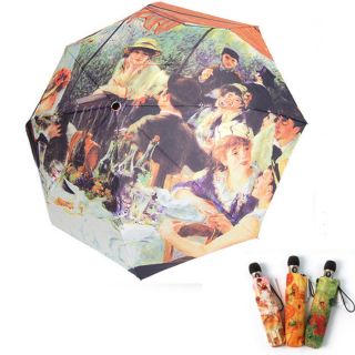 Auguste Renoir]The Luncheon of the Boating Party Auto Folding Umbrella 
